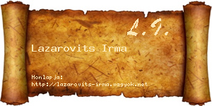 Lazarovits Irma névjegykártya